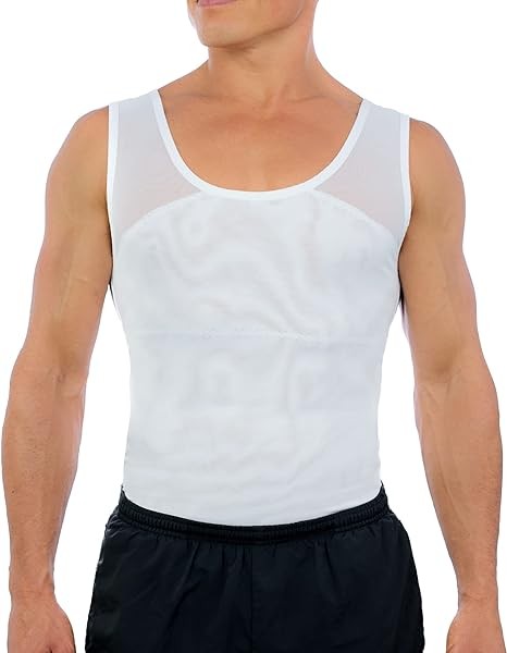 Esteem Apparel Original Men's Chest Compression Shirt to Hide Gynecomastia Moobs Shapewear