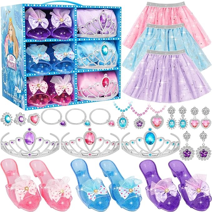 LJZJ Princess Dress Up Toys & Jewelry Boutique, Girls Role Play Gift for 3-6 Year old Girl Toddler ​B-day Party Favors