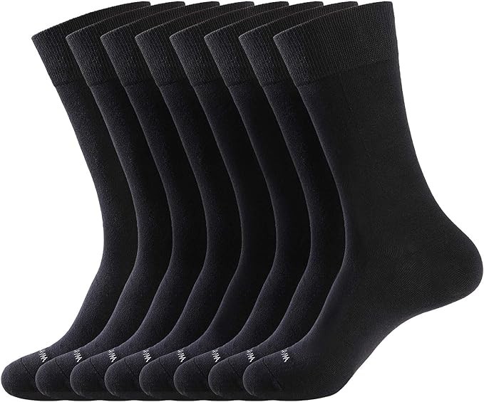WANDER Men's Dress Socks Cotton Thin Classic Lightweight Socks 6/8 Pairs Solid & Patterned Soft Breathable Socks